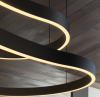 Designerska czarna lampa wisząca LED falista okrągła nowoczesna dekoracyjna WAVES-1 SP 345215 Ideal Lux 